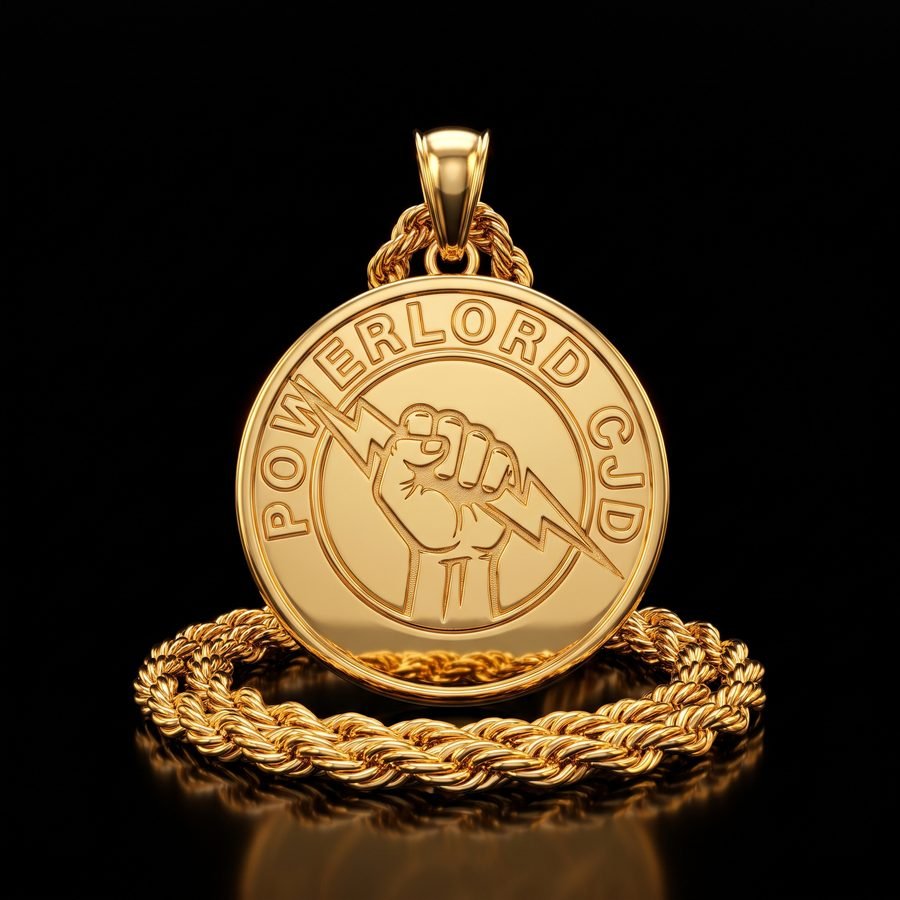 Gold medallion pendant